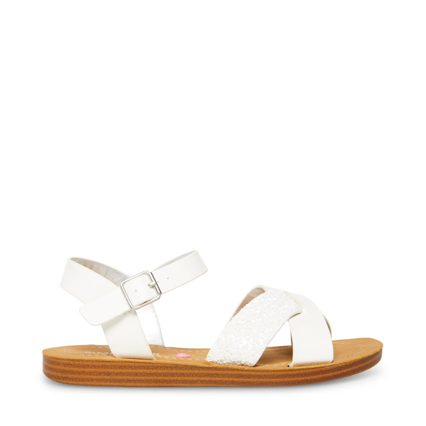 White Steve Madden Jleague Kids\' Flat Sandals | PH 8697IPL